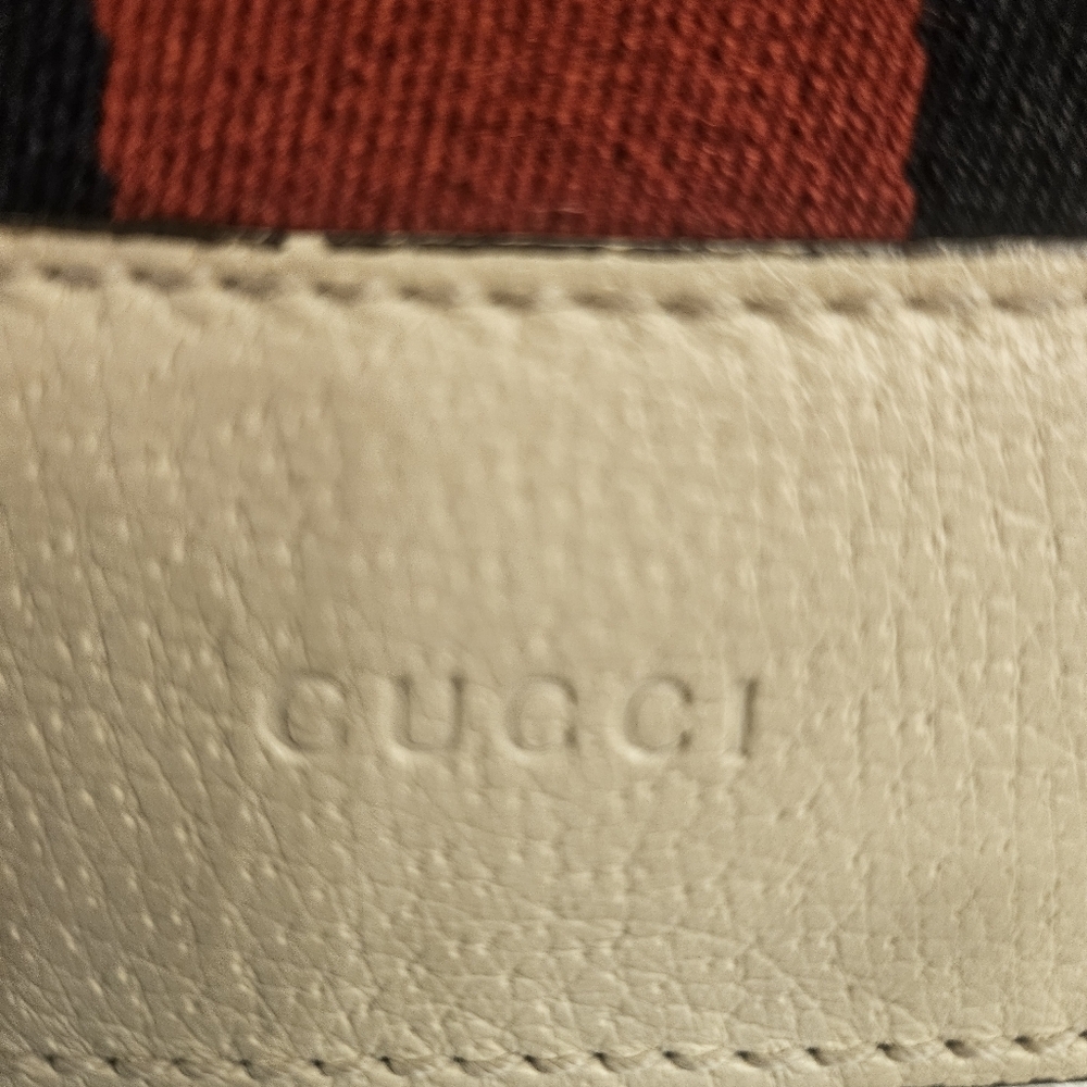 Gucci Butterfly Mini Shoulder Bag – Web Stripe, Cream Leather (Style 505383) - Picture 8 of 13